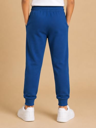 Image of KiddoPanti 100% Cotton Track Pants for Boys & Girls | Soft Single Jersey Fabric | Elastic Waist with Drawcord | Full Length with Rib Hem & Pockets | Joggers and Lowers for Kids