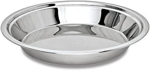 Stainless Steel Indian Parat Atta Parat Dough Kneader Parant Pie Pan Dough Maker 16 inches, Silver
