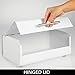 mDesign Metal Bread Box Bin with Hinged Lid - for Kitchen Countertop, Island and Pantry - Large Capacity Storage, Vintage-Inspired Design - Multi-Purpose Storage Container for Home - Matte White