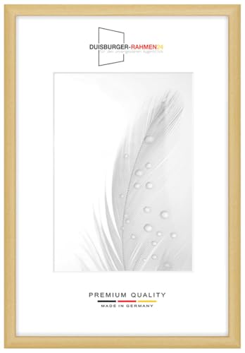 Duisburger-Rahmen24 Cadre photo en bois étroit 10 x 21 cm en Nature | Verre synthétique antireflet | Cadre pour affiches | Puzzle | collage DR080