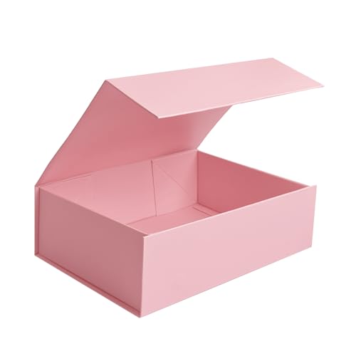 Gift Boxes with Lids - 9 x 6.7 x 2.75 Inch Pink Magnetic Closure Gift Box Set - Elegant Collapsible Packaging Boxes for Wedding, Birthday, Christmas - Perfect for Jewelry, Groomsmen, Proposals