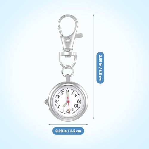 Hemobllo Quartz Keychain Pocket Watch Portable fob Pocket Watches with Key Buckle Luminous Hands Unisex Keychain for Men Nurses Women - Image 3