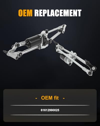 Image of ROADFAR Front Wiper Motor with Linkage Assy Replacement for 2012-2015 for for X1 61612990025 Wiper Motor 4 Pins