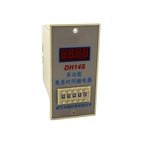 Relé de tiempo DH14S con pantalla digital y temporizador regulable de 0.01s a 99h