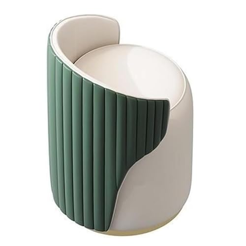 Silla de tocador con respaldo, taburete giratorio redondo para dormitorio y sala de estar, rotación de 360°, asiento de esponja de alta elasticidad para mayor comodidad