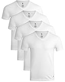 U.S. Polo Assn. Men’s Undershirt – 4 Pack V-Neck Short Sleeve T-Shirt, White, X-Large