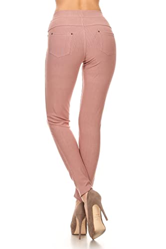 Image of Leggings Depot Women's Cotton Blend Stretch Pull-on Jeggings Casual Pants with Pockets (Available in Plus Size)