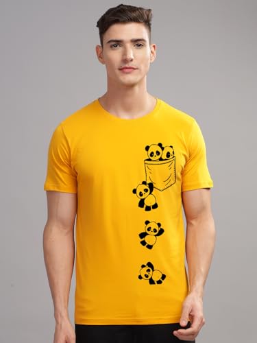 Image of ADRO 100% Cotton Lycra Tshirts for Men Combo Pack of 3 | Regular Fit | Printed T Shirt | Round Neck Half Sleeve| Mens Tshirts