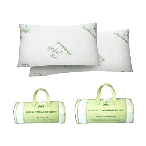 Set 2 Almohadas Memory Foam Bamboo Queen