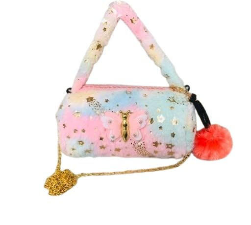 Baby Mini Fur Sling Bag | Stylish Kids Handbag with Animal Design Multi-image-9