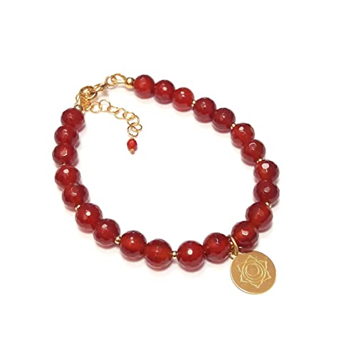 Bracelet Cornaline Contre les Blocages Émotionnels Argent 925 Doré