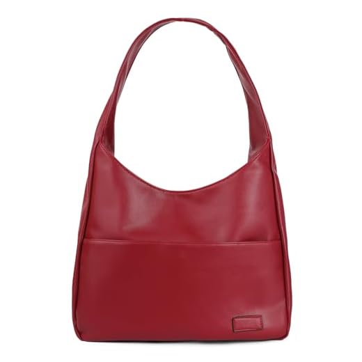 Pocadri Damen-Tragetasche, schick, veganes Leder, Geldbörse, stilvoll, lässig, trendig, groß, weich, Weinrot, Einheitsgröße