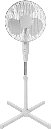 REQUISITE NEEDS - 16' Electric Oscillating Floor Standing Tall Pedestal Air Cooling Fan – Multi-Speed Setting - Great for Home and Office - (White)