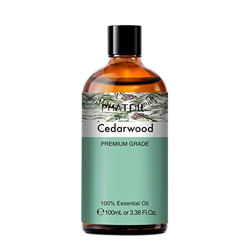 Cedarwood Essential Oil, 3.38Fl.oz Phatoil Pure Essential Oil Singles For Aromatherapy Diffusers, Humidifiers, Skin Care, Great For Diy Candle And Soap Making, Gift For Friend #TOP5