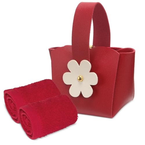 Set 10 Bolsitos con toallas, cada bolso incluye 2 toallas de 30x30cm,servidos en surtido de 5 colores, detalle original para bodas,bautizos,comuniones y cumpleaños, detalle para todas las edades