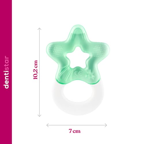 dentistar Kühlbeißring 1er-Set – Beißring Baby ab 3 Monate – Kühlende Zahnungshilfe und Beißspielzeug für Babys und Kleinkinder - BPA frei - Blau