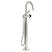 Riobel TMMRD39XPNBK 2-Way Type T (Thermostatic) coaxial Floor-Mount tub Filler with Hand Shower, PNBK