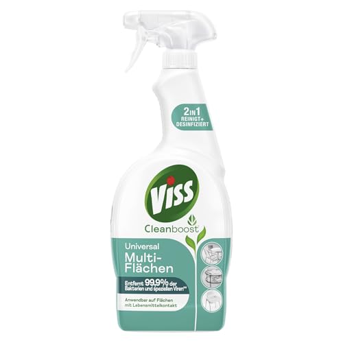 Viss Cleanboost Universal Multi-Flächen Spray 2-in-1 Reinigungsmittel entfernt 99,9% der Bakterien und speziellen Viren* 750 ml