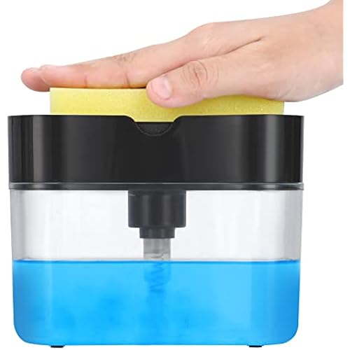 New 2026 Version Premium Quality Dish Soap Dispenser - Countertop Kitchen Soap Dispenser, Sink Dish Washing Soap Dispenser 13 Ounces (Sponge Included)