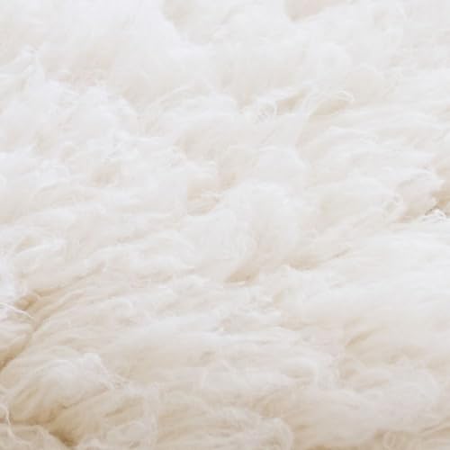Steffensmeier Flokati 1500 Teppich Natur Kult Shaggy Teppich Hochflor Langflor neu Neuseeland 100% Schurwolle, Größe: 55x110 cm
