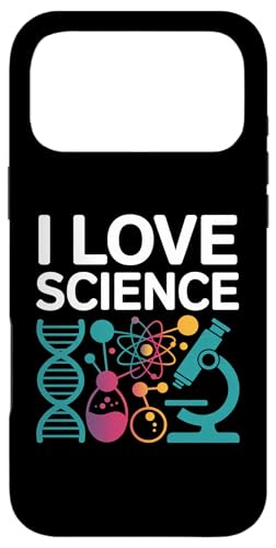 I Love Science 顕微鏡 DNA 原子化学 スマホケース iPhone 17 Pro Max 用