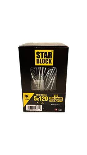 Vis bois/agglo Starblock Torx 5x120 100pcs