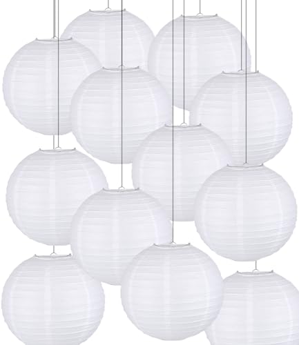 Lampion Chinois Abat-jour En Papier Lanterne Boule Avec LED Pour Décoration De Mariage Maison