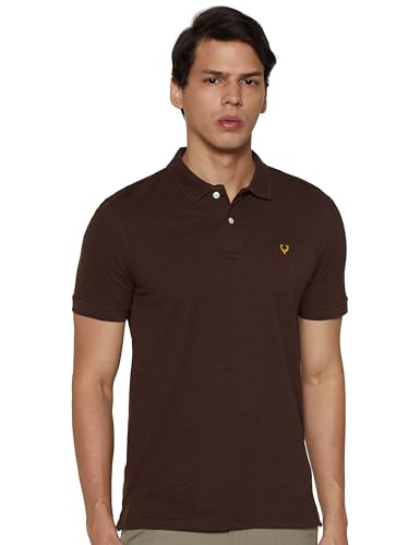 Allen Solly Men Regular Fit Polo (AMKP317G04243_Coffee Melange_Medium_Coffee Melange_M)