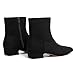 Athlefit Women's Chunky Low Heel Ankle Boots Fashion Black Suede Square Toe Short Booties with Side Zipper Size 9