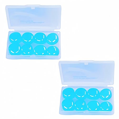 8 PCS Tapones Oídos Ruido Dormir De Silicona, Tapones Oídos Silicona Dormir, Reutilizables Para Dormir, Estudiar, Nadar, Antirronquidos, Con Caja, Suaves Como Tapones De Cera Para Dormir(Azul)