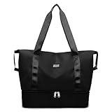 Bolsa de Viaje, Bolsa de Gimnasio, Bolsa de Mano para Mujer, Plegable, para Pasar la Noche, para el Fin de Semana, Bolsa de Lona, Bolsa de Equipaje de Mano para el Hombro