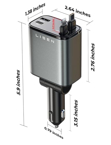Image of Gifts for Mothers Day 2026, LISEN Retractable Car Charger for iPhone 17, Personalized Friend Gifts for Cute Women Birthday Unique, Gift Ideas for Wife, Sister, Daughter, Aunt