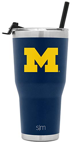 Simple Modern Officially Licensed Collegiate Michigan Wolverines Water  Bottle with Straw Lid, Vacuum Insulated Stainless Steel 32oz Thermos, Summit Collection