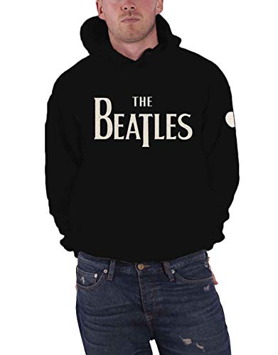 The Beatles Hoodie Band Logo Apple patch Applique Official Mens Black Pullover XL