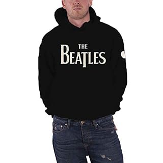 The Beatles Hoodie Band Logo Apple Patch Applique Official Mens Black Pullover Size L - Les Beatles, Paul McCartney, John Lennon, RIngo Starr, George Harrison