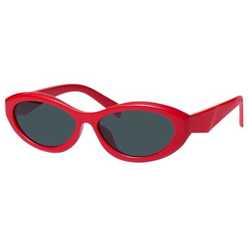 Image of mosanana Oval Cat Eye Sunglasses for Women Retro Y2K Style MS52372 | Geometric Stylish Temples, UV400 Protection, Designed for Daily Outfits, Travel and Fashion Looks