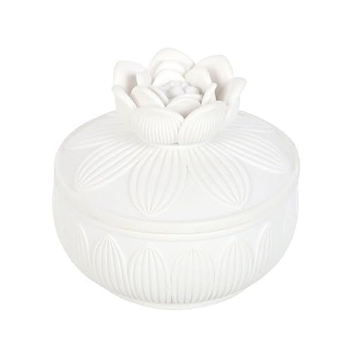 Something Different Wholesale White Lotus Flower Trinket Box | Decorative Jewelry Box | Gift Ready