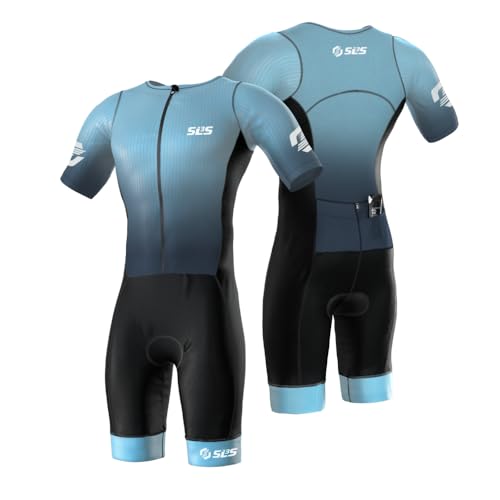 SLS3 Triathlon Suits Mens Elite Aero Tri Suit Men - Trisuit Triathlon - Full Zip, Aero Sleeves,...