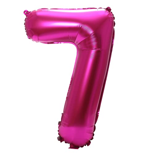 Image of YPSelected 32 Inch Large Foil Helium Number Balloon Birthday Wedding Party 0-9 (Rose Red, 7)
