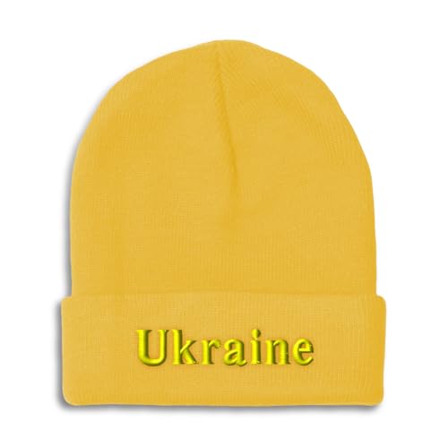 Speedy Pros Beanies for Men & Women Ukraine Yellow Skull Cap