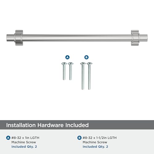 Image of Amerock Davenport 7-9 /16 inch (192mm) Center-to-Center Polished Chrome Cabinet Pull, BP3661826