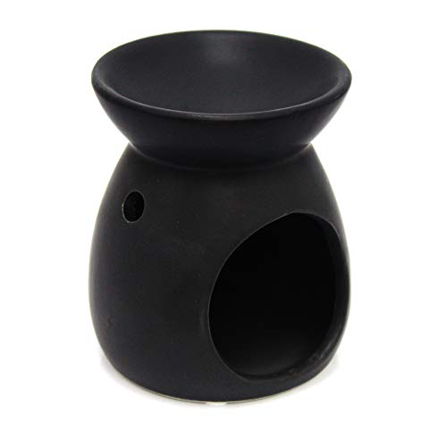 Carousel Home Ceramic Tealight Candle Holder Essential Oil Burner ~ Black