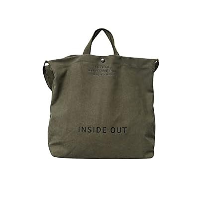 UICIOP Borsa tote da donna, in tela, casual, da spalla, da lavoro, a tracolla, con manico superiore, Verde militare, Taglia unica