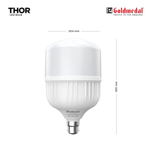 Image of Goldmedal Thor 50W B22 Base LED Bulb - Cool Daylight (6500k) | Energy Efficient | 230 Degree Light Coverage | Surge Protection up to 4KV | Rated Life 15000 Hrs | for Home & Office |Pack of 10
