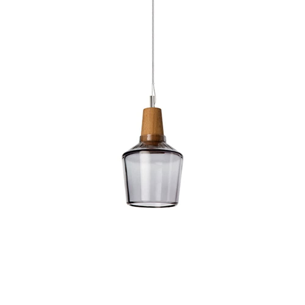 Lámpara de araña retro con cristal gris ahumado antideslumbrante para iluminación de comedor