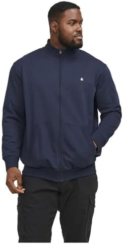 JACK & JONES Erkek JJEPAULOS SWEAT ZIP NOOS PLS Sweatshirt, Navy Blazer, EU4XL US2XL - Görsel 1