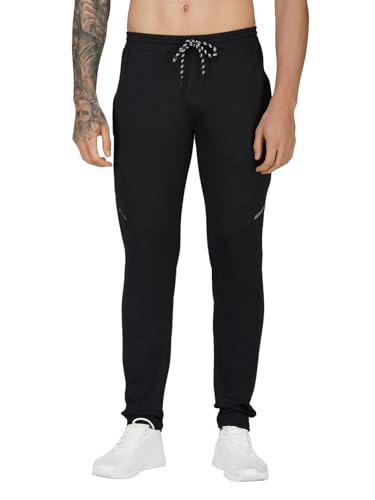 Image of Men's FlexFlow Trackpants - 4-Way Taiwan Stretch Fabric | Ultra-Soft, Heavy-Duty | Gym, Running, Lounge Wear with Zip Pockets