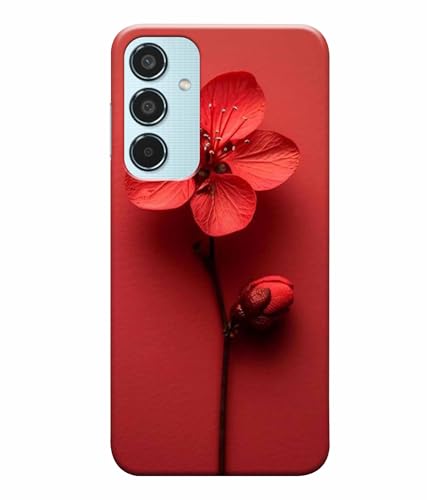 Image of Printed Hard Back Case Cover & Compatible for Samsung Galaxy M35 5G | Samsung M35 5G | Red Flower Painting (Multicolor) - D1195