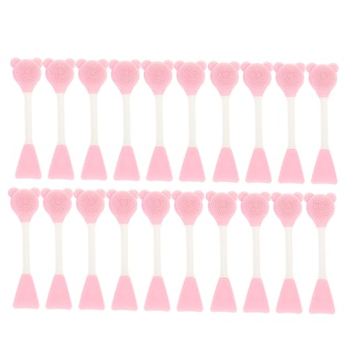 Lot de 20 pinceaux applicateurs de masque en silicone double embout pour le soin visage