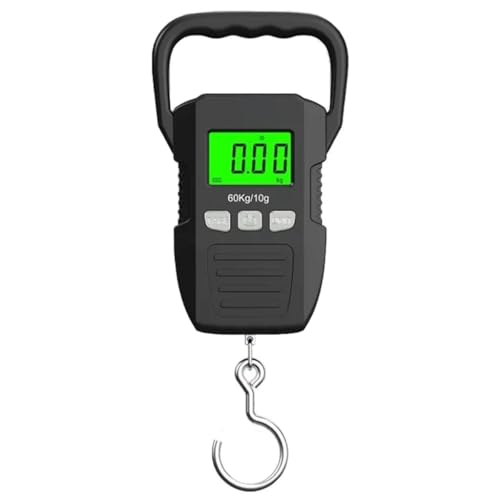 60kg/10g LCD Digital Hanging Scale Portable Battery/USB Charging Hook Electronic 1.5m Tape Measure